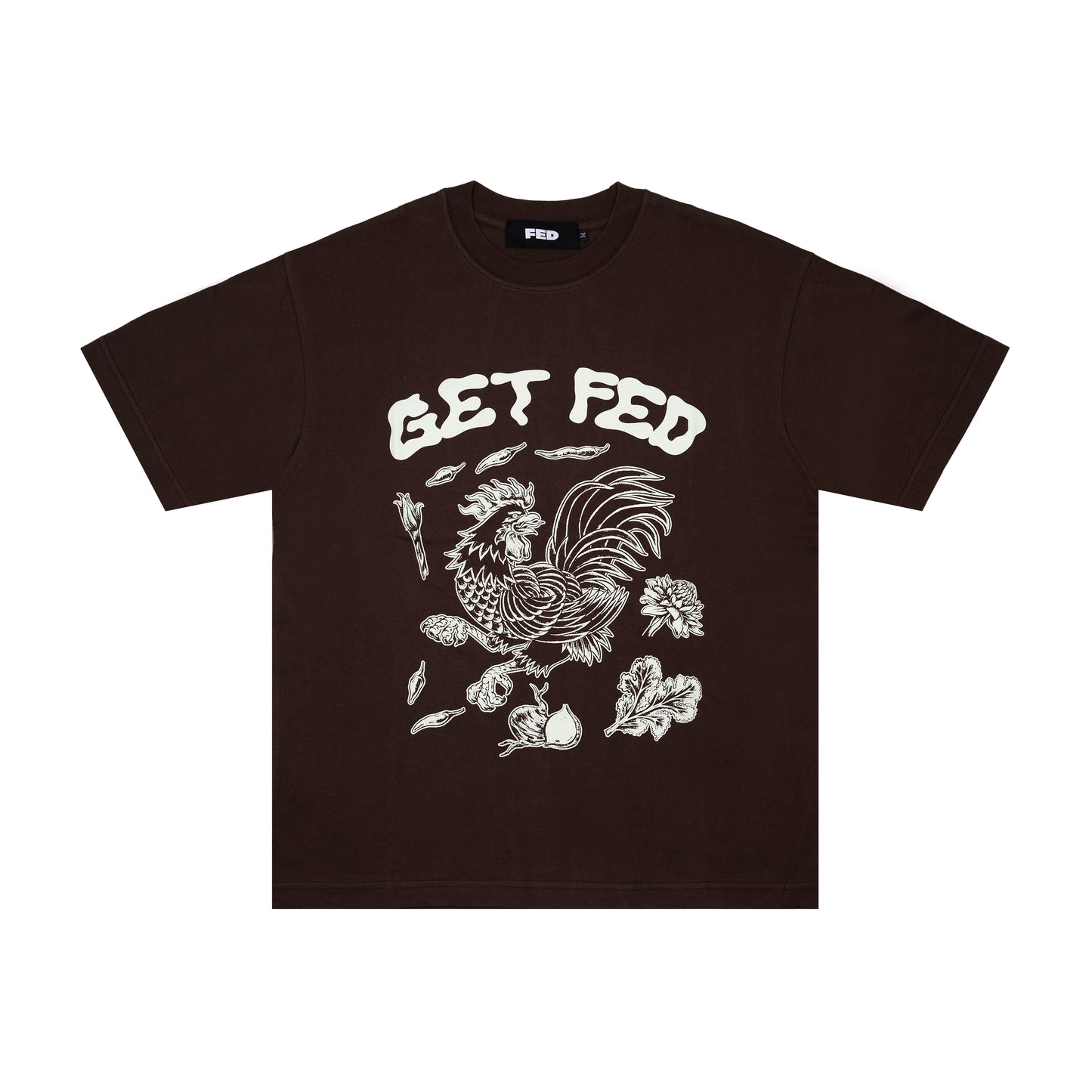 FED ROOSTER TEE (BROWN)