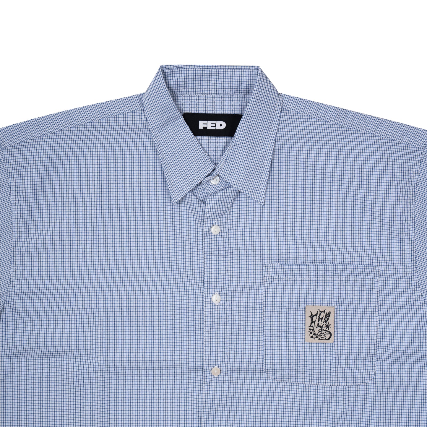 FED BIG CHECK SHIRT (GREY)